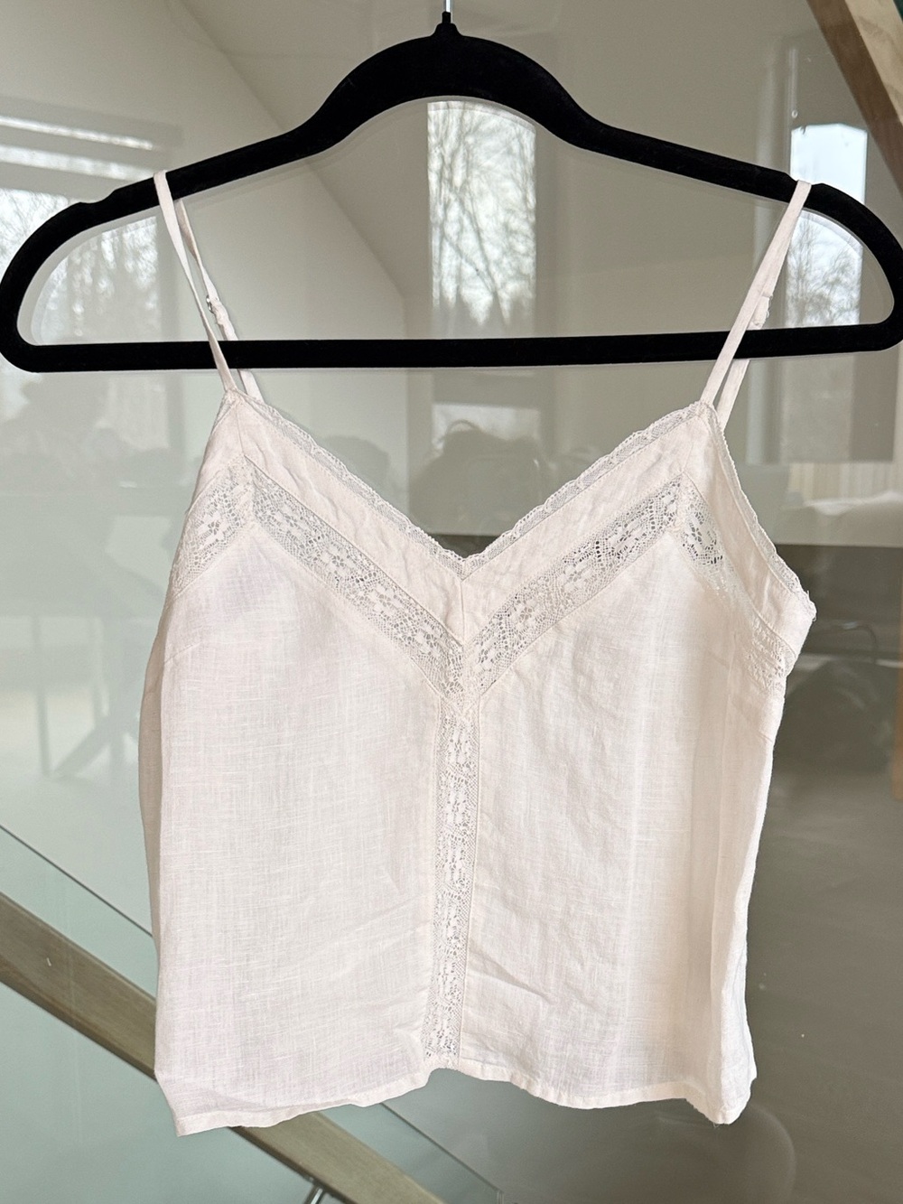 Wilfred Cream Linen Lace-Trim Camisole